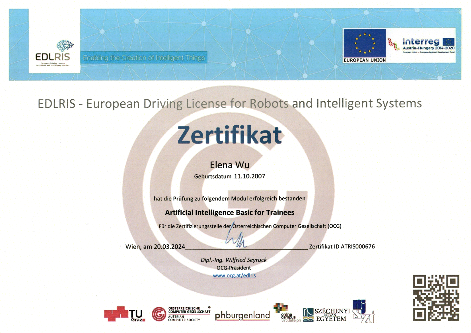 Certificate_European Driving License for Robots and Intelligent System